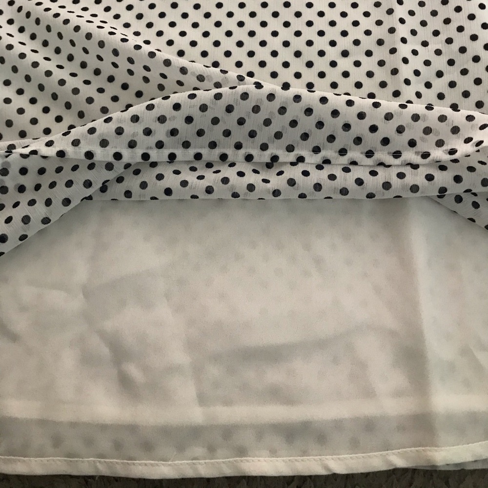 Dot Ruffle Tie-Neck Top - Picture 6 of 7